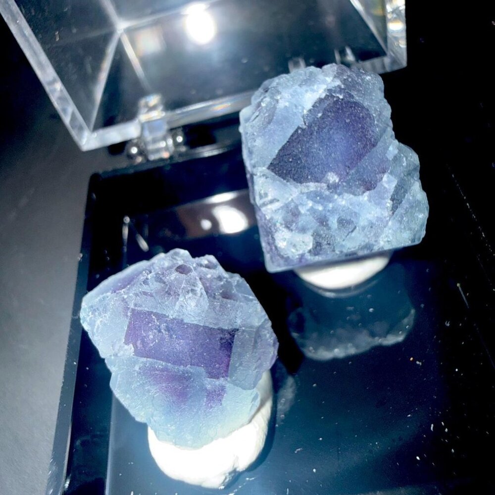 UV Reactive Purple Fluorite Cube Cluster | Natural Crystal Specimen